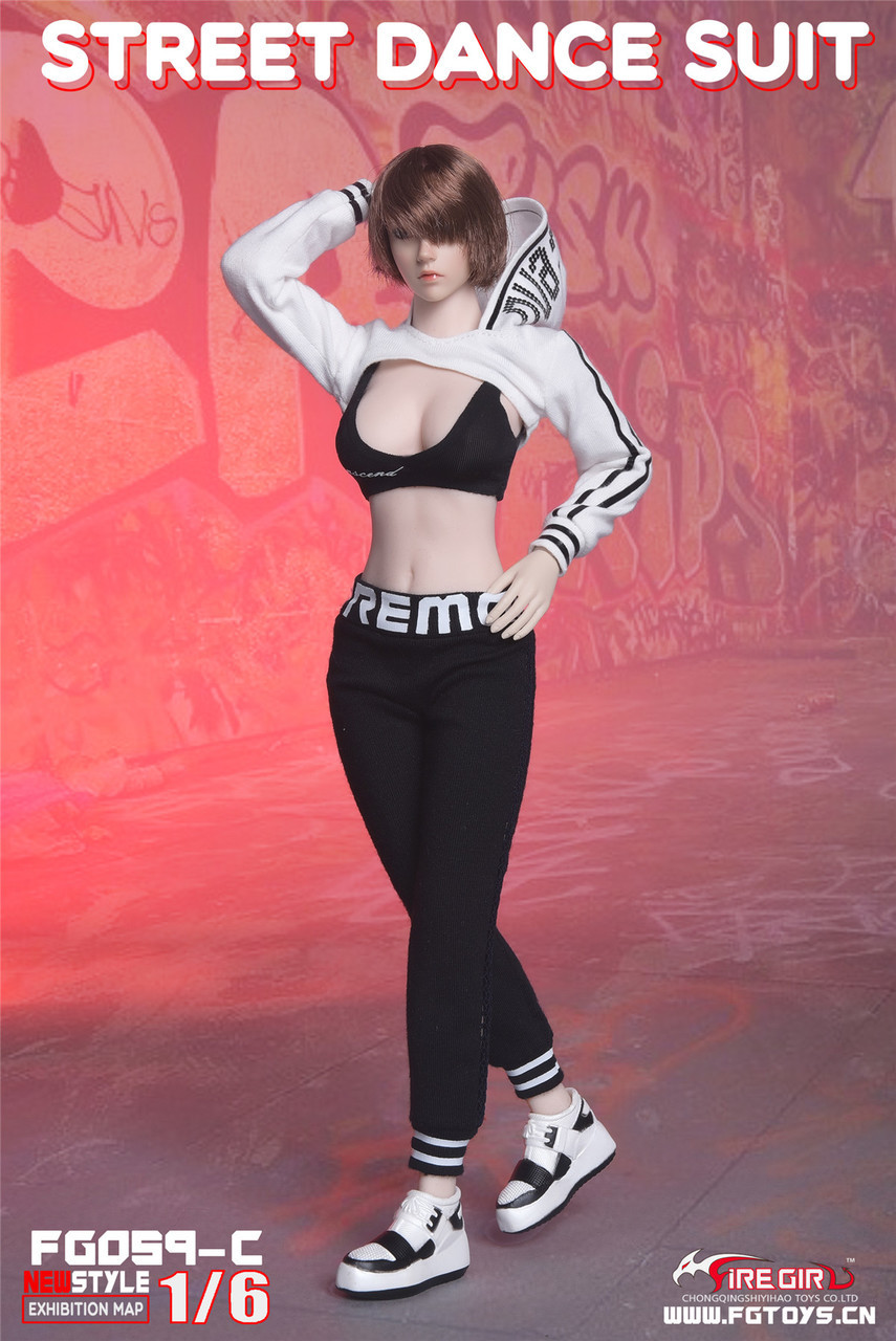 FG-059C] Fire Girl Toys 1/6 Black & White Women Street Dance