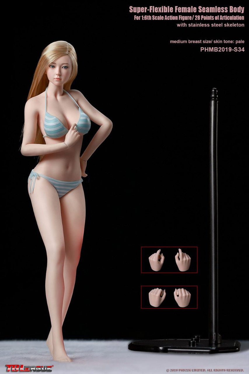 PLMB2019-S34] 1:6 Girl Super-Flexible Seamless Medium Breast Pale