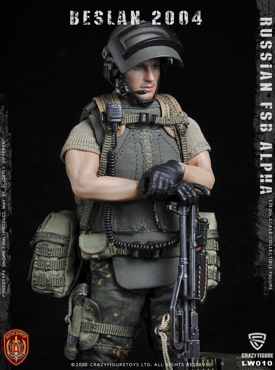 Gloved Hands for CrazyFigure LW009/LW010 Russian Alpha Special Forces 1/12 Scale 