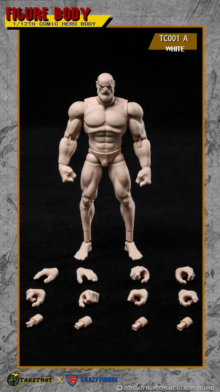 Takethat X Crazy Figure 1:12 Comic Hero White Action Figure Body