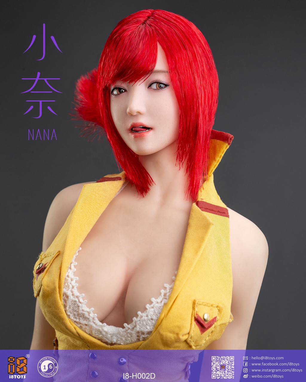 i8TOYS 1/6 NaNa Girl Action Figure Head [i8-H002D] - EKIA