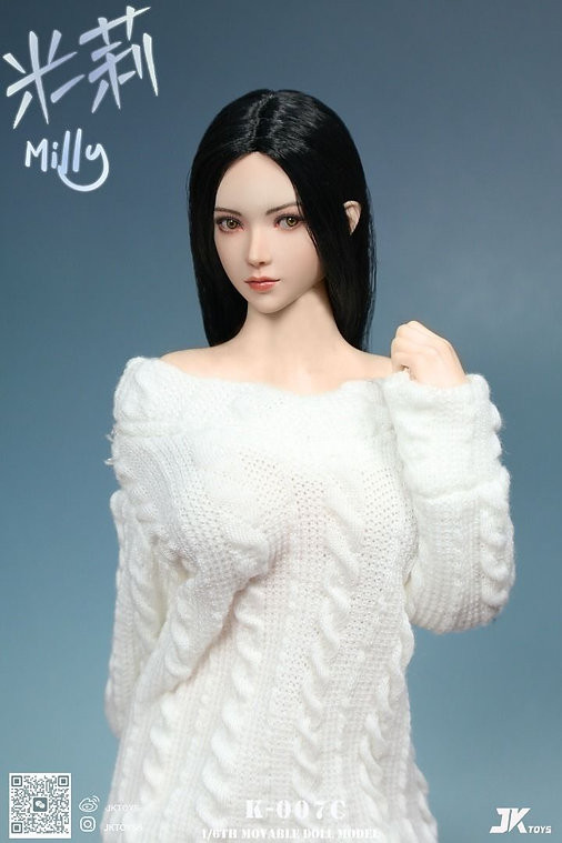 JK Toys 1/6 Asian Beauty Moveable Eyes Head Sculpt Milly [JKT