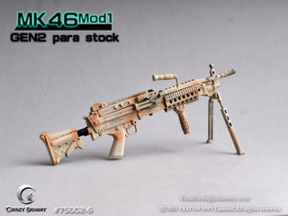 CD-75002-1] CRAZY DUMMY 1/6 MK46 MOD1 Rifle Stock - Black - EKIA 