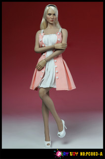 [PT-PC003A] Play Toy Fit-&-Flare Dress in Pink 1:6 Doll Accessory