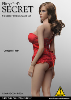 [FGC-2015-20A] 1:6 Flirty Girl Female Figures Corset Lingerie Set in Red