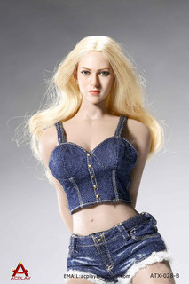 [AP-ATX028B] ACPLAY Blue 1/6 Hot Sun-top and Denim Shorts Set