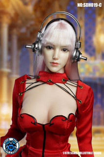 [SUD-SDH019C] 1/6 Cyborg Headsculpt with Pink Hair by Super Duck