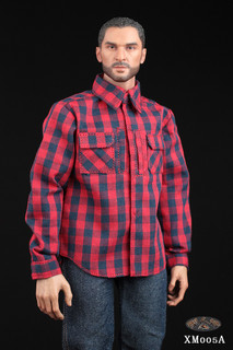 [XM-005A] 1/6 Red Plaid Shirt & Jeans Set by XRF