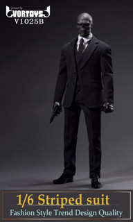 Vor Toys 1/6 Black Striped Suit Figure Accessories [VOR-1025B]