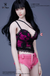 SA Toys 1:6 Pink Black Denim Shorts & Top [SAT-029C]