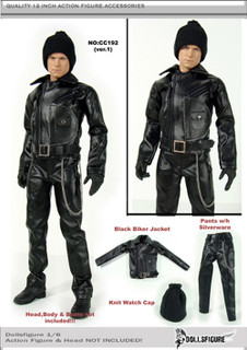 DOLLSFIGURE – Male Black Biker Clothing Set (Ver.1) (CC-192)