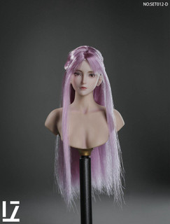 1:6 LZ TOYS Zero Hair Transplant Female Head with Purple Hair [LZT-SET012D]