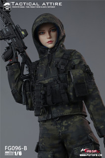 Women's Combat Uniform Set (Black), 1:6 Scale Female Clothing Sets