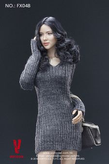 [VCF-X04B] Very Cool Black Curly Hair Headsculpt + VC 3.0 Female Body Set