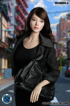 [SUD-SDDX03A] 1/6 Asian Long Curly Hair Headsculpt with Moveable Eyes by Super Duck