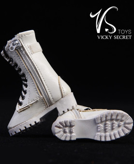 [VST-19XG43C] 1/6 Figure Zipper Boots in White by VS Toys