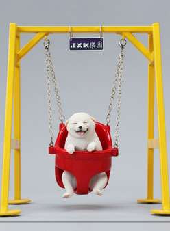 JxK.Studio 1:6 Scale White Shiba Inu 2.0 with Swing [JXK-233A] 