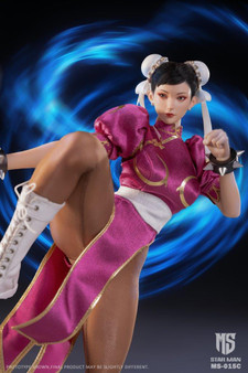 Star Man 1:6 Female fighter Chun-Li Pink Cheongsam Figure [MS-015B
