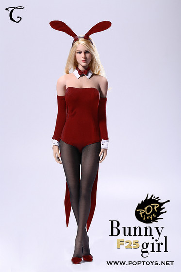 POP-F25C] POP Toys 1/6 Sexy Waitress Bunny Girl Suit in Red - EKIA