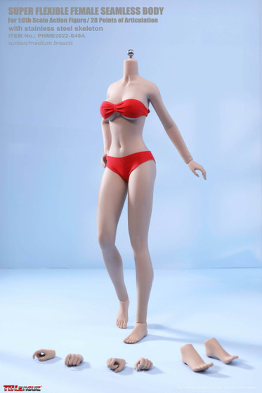 TBLeague Phicen 1:6 Medium Breasts Seamless Suntan Body Attached