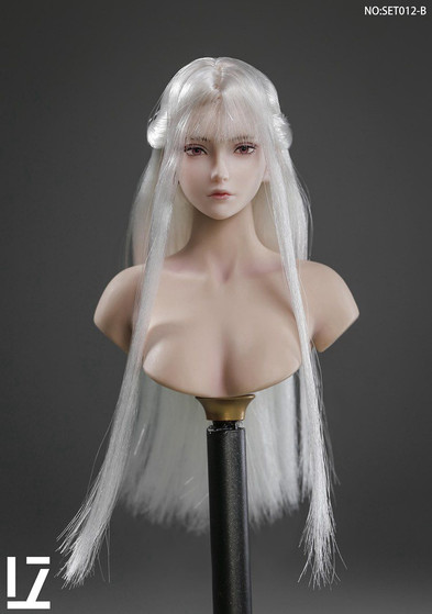 1:6 LZ TOYS Zero Hair Transplant Female Head with Sliver Hair [LZT-SET012B]