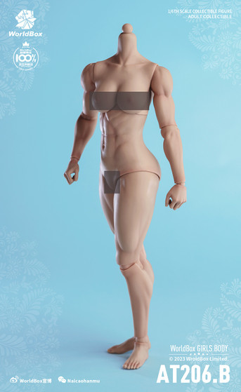 World Box 1/6 Muscular Girl Body Light Tan [WB-AT206BT] - EKIA Hobbies