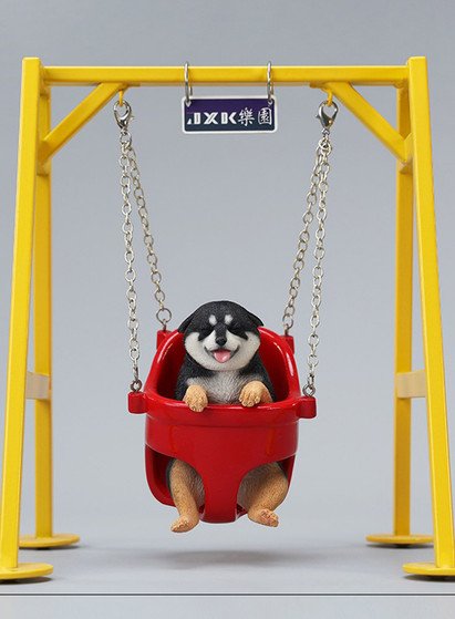 JxK.Studio 1:6 Scale Black Shiba Inu 2.0 with Swing [JXK-233B
