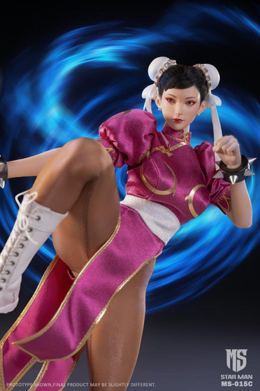 Star Man 1:6 Female fighter Chun-Li Purple Cheongsam Figure [MS