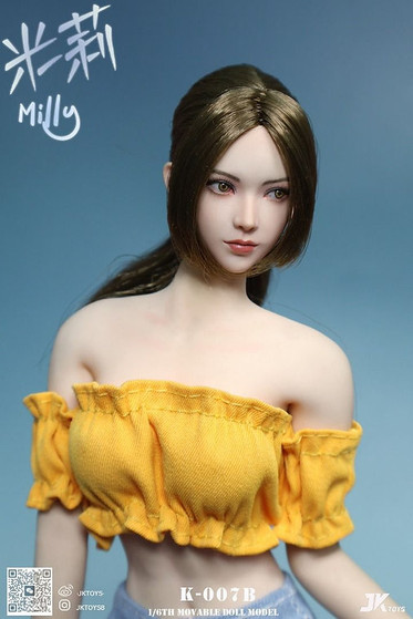 JK Toys 1/6 Asian Beauty Moveable Eyes Head Sculpt Milly [JKT