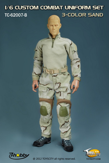 TOYSCITY 1/6 CUSTOM COMBAT UNIFORM SET IN 3-COLOR SAND [TC-62007B] 