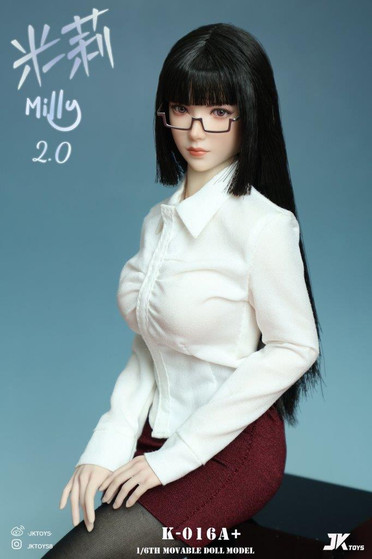 JK Toys 1/6 Milly 2.0 with Moveable Eyes with Glasses [JKT-K016G]