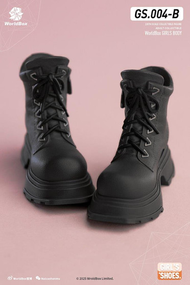 World Box 1/6 Black Martin Platform Boots [WB-GS004B]