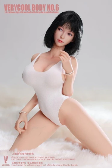 Very Cool Silicone Female Body with Narrow Shoulders, Slim Waist and Integrated Feet Fair Complexion [VC-D06A]