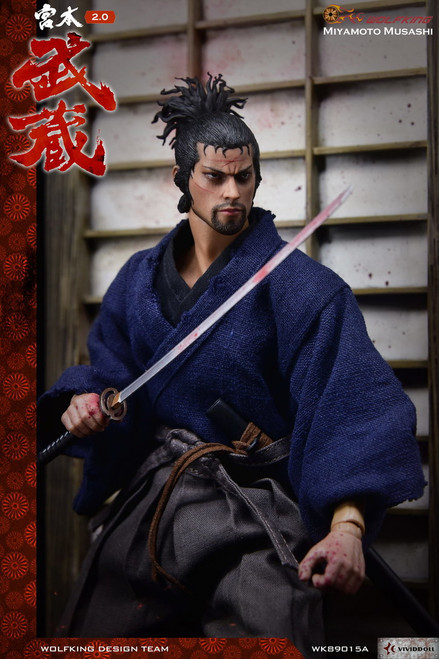 [WK-89015D] Wolf King Miyamoto Takehide V2 Deluxe Japanese Samurai 1:6 ...