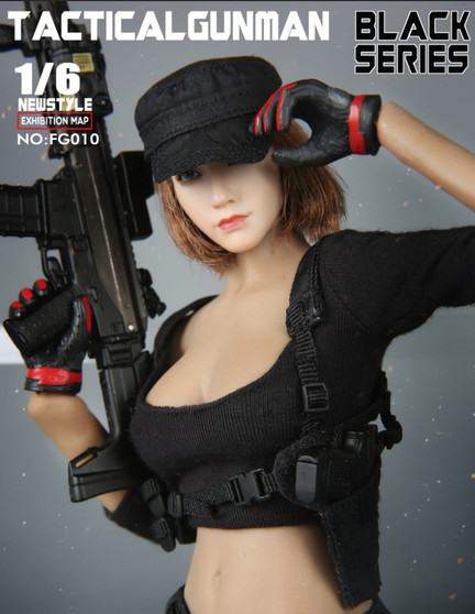 [FG-010B] Fire Girl Toys Female Tactical Shooter Combat Uniform Black