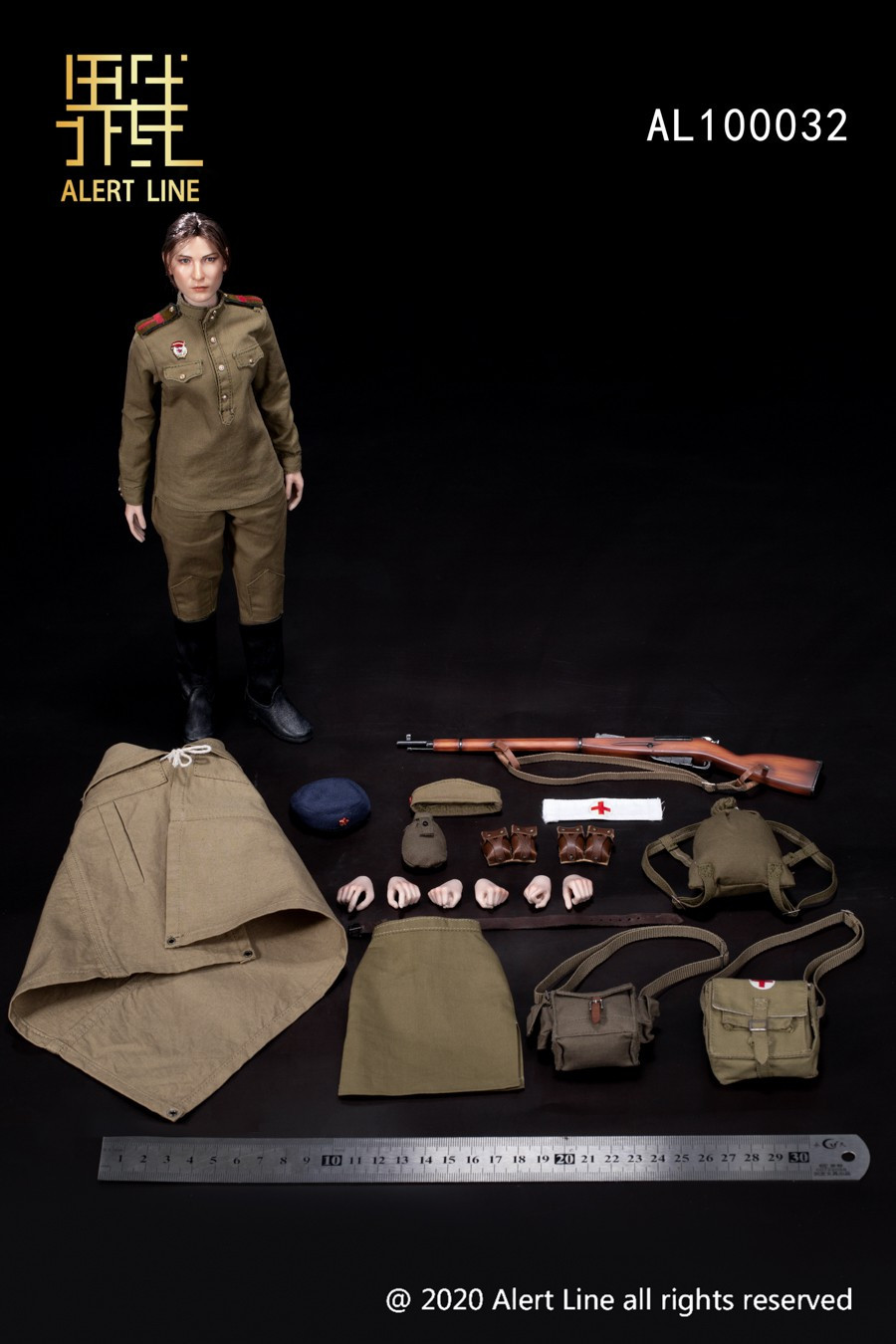 AL-100032] Alert Line 1:6 WWII Soviet Medical Soldier Figure