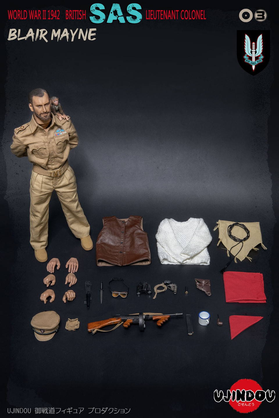 UD-9003] UJINDOU 1/6 WWII British SAS Lieutenant Colonel Paddy