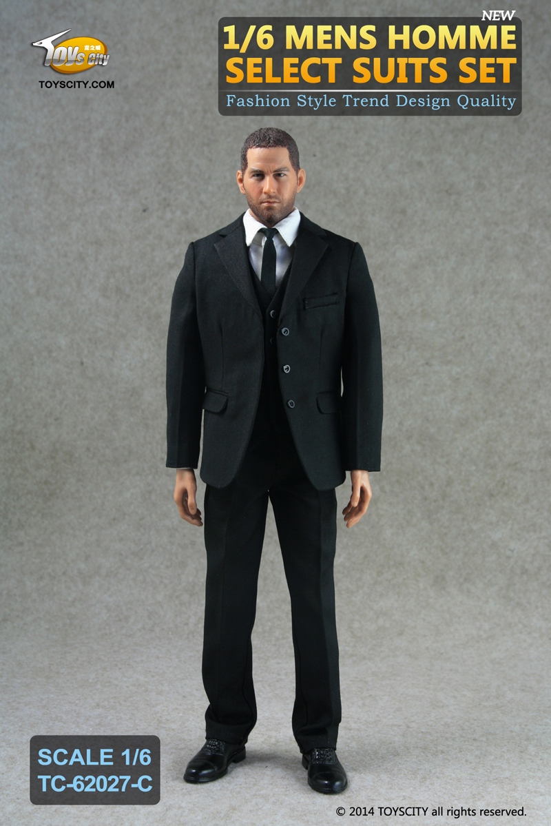 TC-62027C] Toys City Mens Homme Select Suits in Black Action