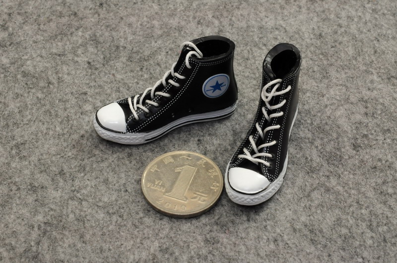 ZY-7028A] ZY Toys 1:6 Male Hollow Canvas Shoes in Black - EKIA Hobbies