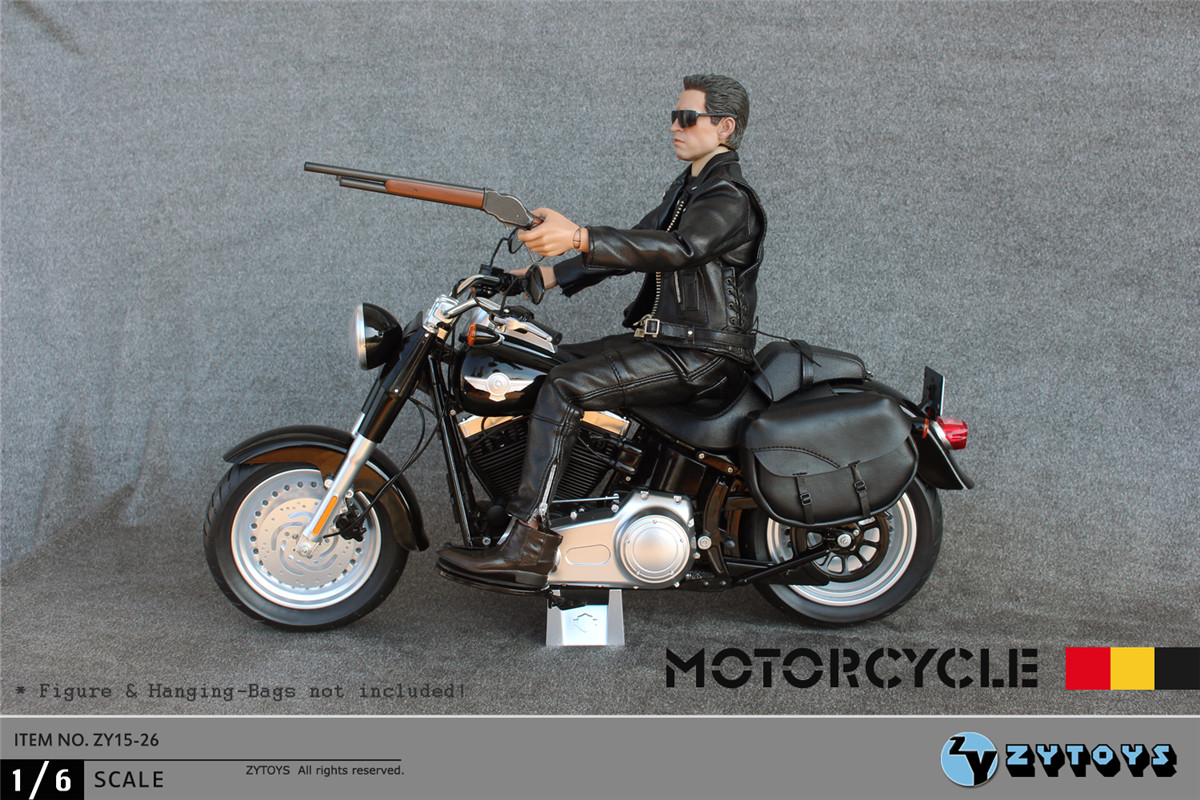 ZY-15-26A] ZY Toys Motorcycle Cruiser in Black for 1:6 Scale
