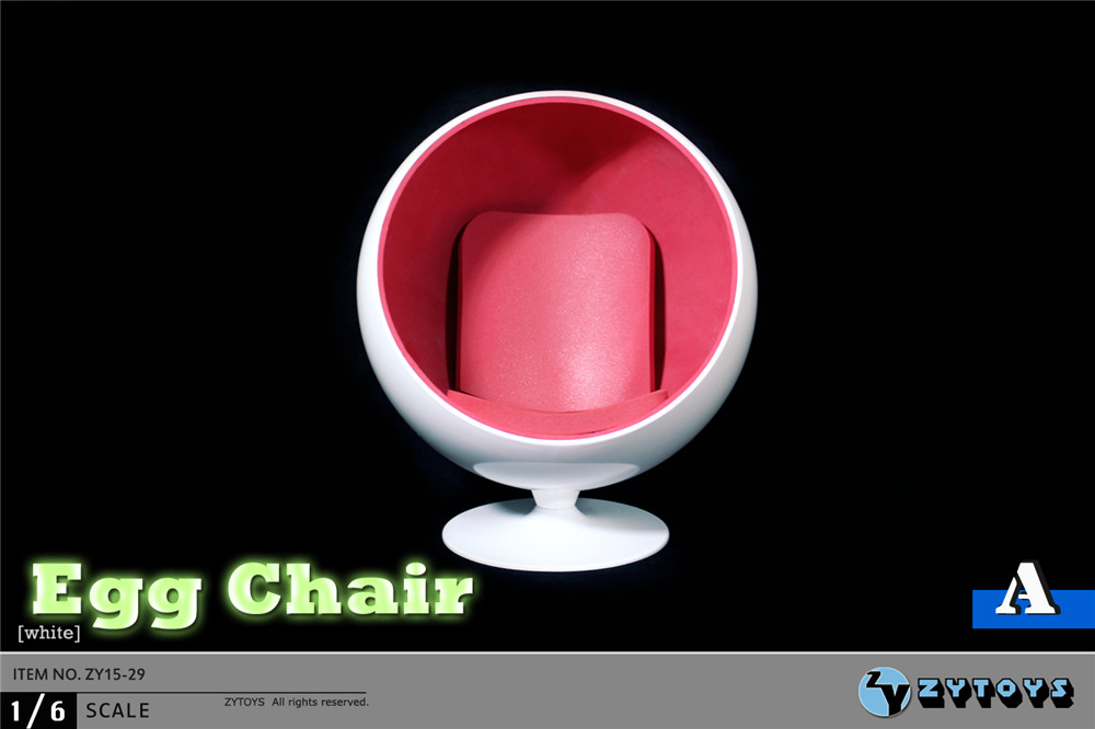 ZY-15-29A] ZY Toys 1:6 Action Figure Egg Chair in White