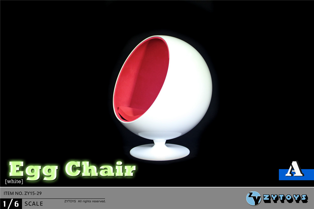 ZY-15-29A] ZY Toys 1:6 Action Figure Egg Chair in White