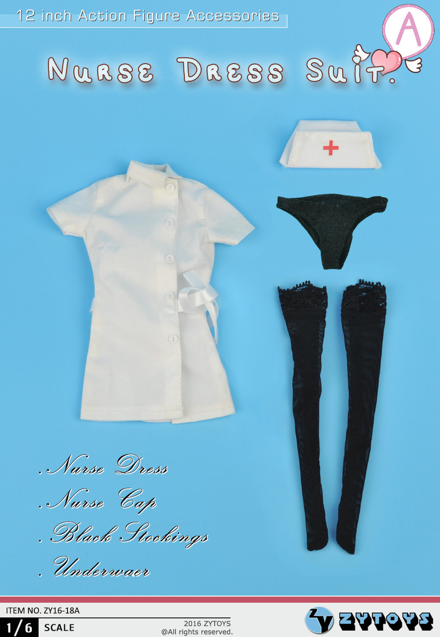ZY-16-18A] ZY TOYS Female Figure Nurse Uniform in White 1:6
