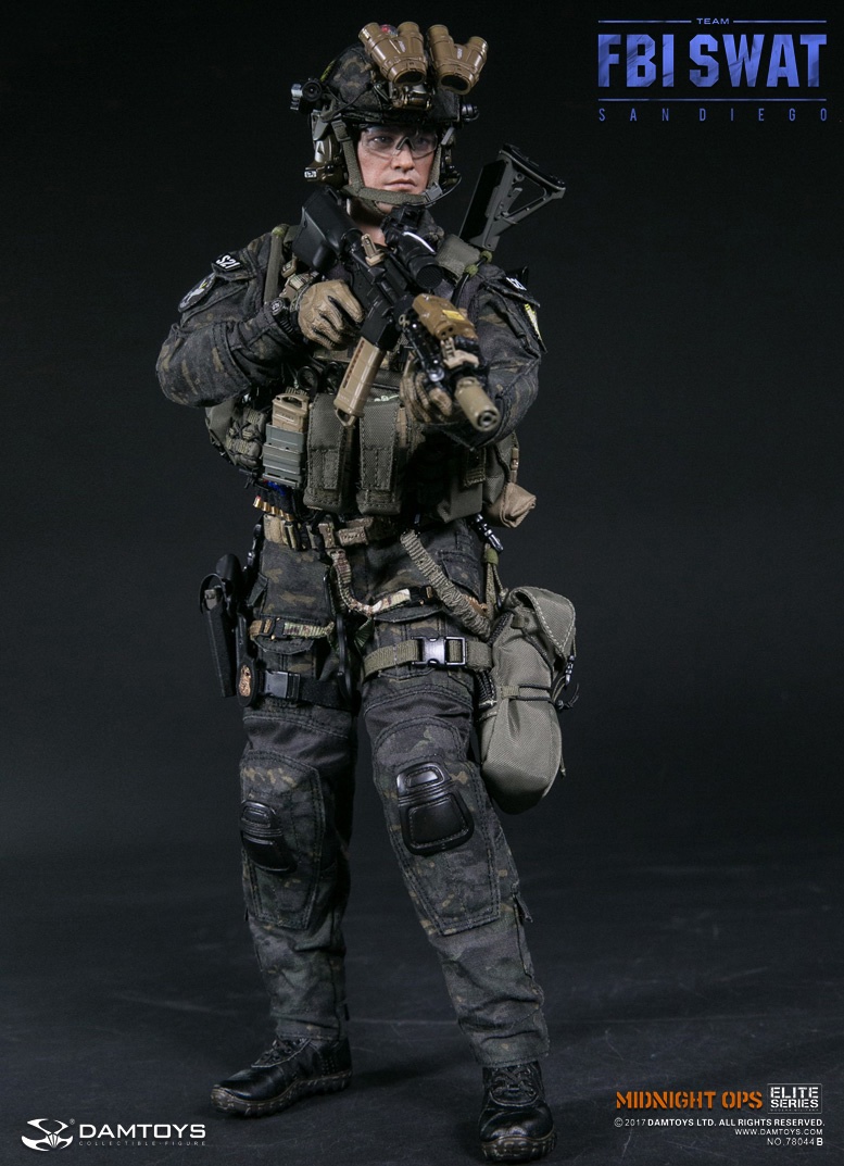 1/6 12インチ SWAT特殊部隊黒人隊員カスタムフィギュア CS118 DAM-78044B] DAM Toys FBI SWAT Team Agent San Diego Midnight Ops 1