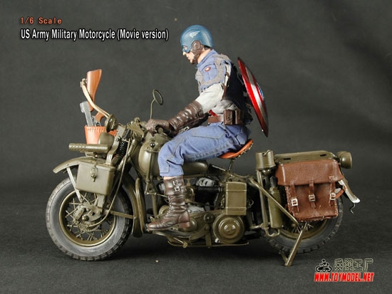 TM-1508] Toy Model 1:6 Scale Metal US Army Military Motorcycle