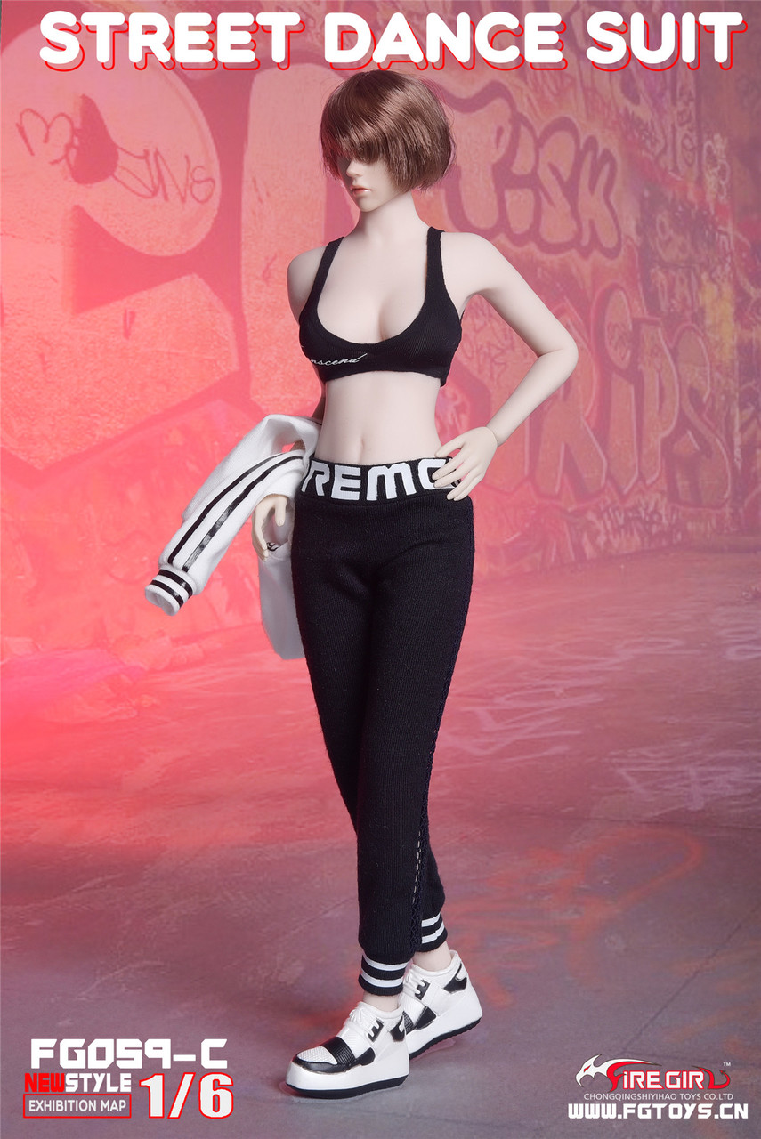 FG-059C] Fire Girl Toys 1/6 Black & White Women Street Dance