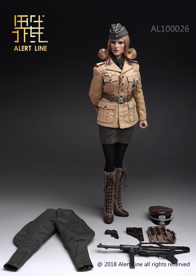 AL-100026] Alert Line 1:6 WWII German Afrika Female Officer Figure