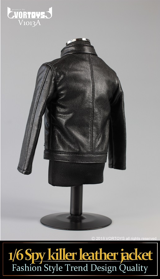 1/6 scale figure B3 genuine leather本革未使用 VOR-1013A] Black Spy Killer 1/6 Figure Leather Jacket by VORTOYS