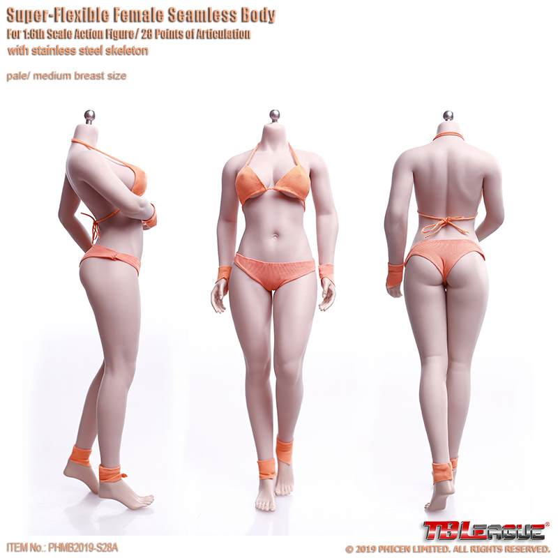 Tbleague Phicen Phmb2019-s34/s35 Female Seamless Mid Bust Pale