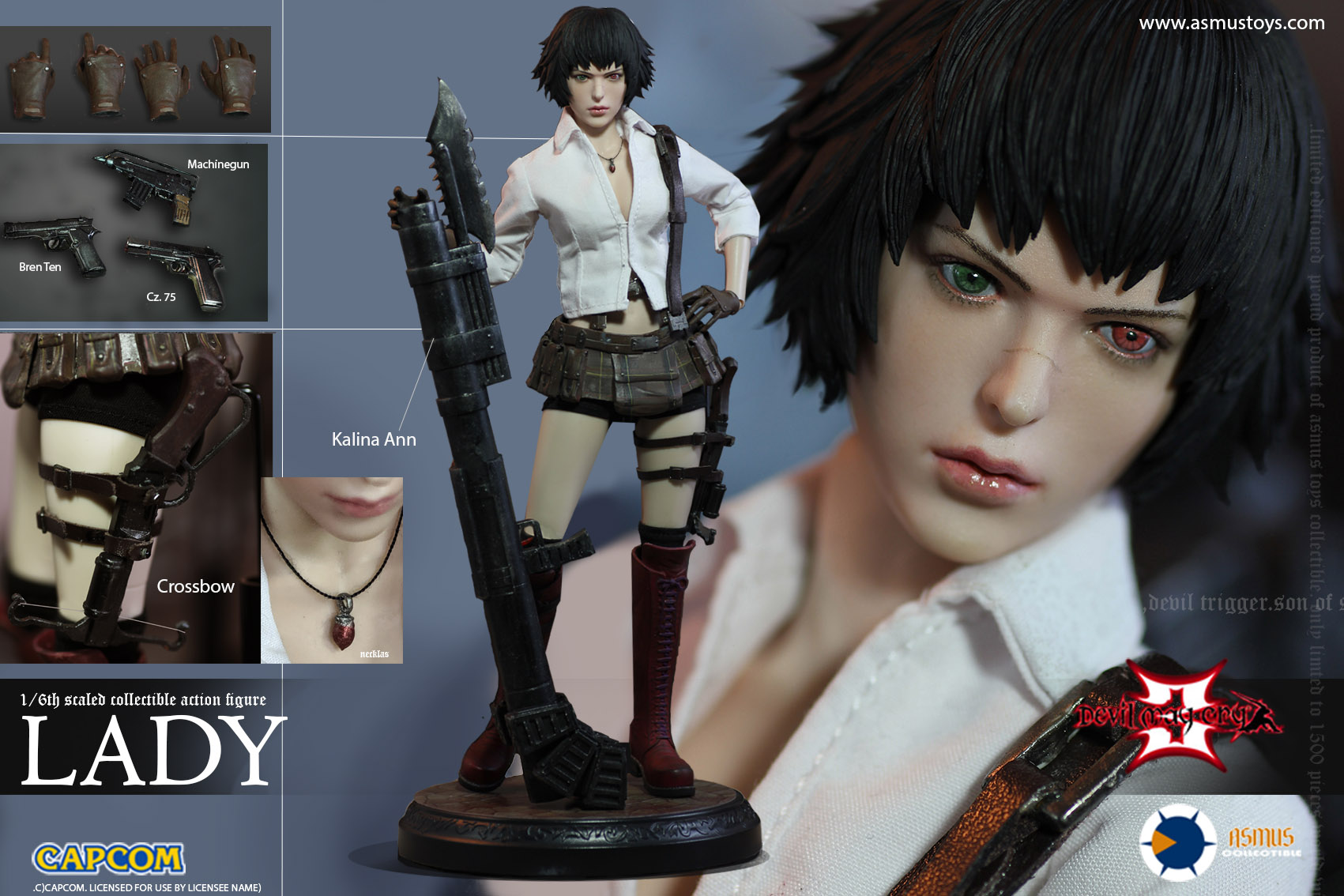 Asmus Toys 1/6 デビルメイクライ 3 レディ 再販版 DMC302 Asmus Toys 1/6 Dmc302 Devil May Cry Lady (DMC III) Action